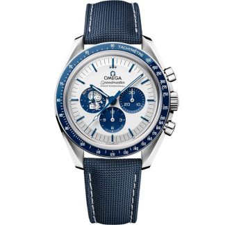 Omega Accesso esclusivo “Silver Snoopy Award” Speedmaster Serie Anniversario 42 mm, acciaio su cinturino in tessuto rivestito in nylon 310.32.42.50.02.001