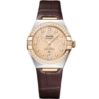 Omega Constellation 29 mm, acciaio - oro Moonshine™ su alligatore 131.28.29.20.58.001