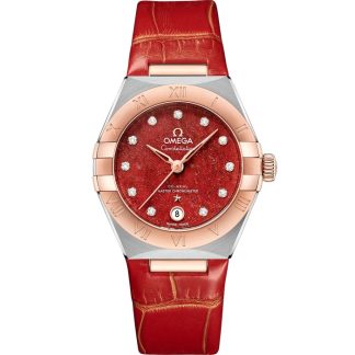 Omega Constellation 29 mm, acciaio-oro Sedna™ su cinturino di pelle 131.23.29.20.99.002