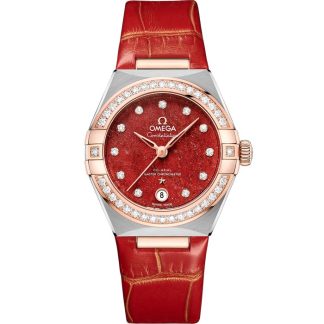Omega Constellation 29 mm, acciaio-oro Sedna™ su cinturino di pelle 131.28.29.20.99.002