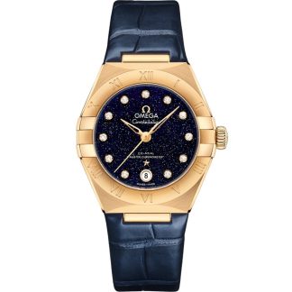 Omega Constellation 29 mm, oro giallo su cinturino di pelle 131.53.29.20.53.001
