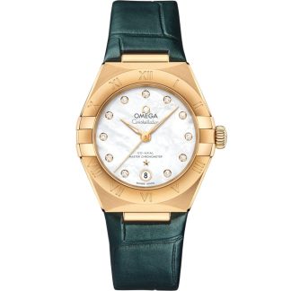 Omega Constellation 29 mm, oro giallo su cinturino di pelle 131.53.29.20.55.001