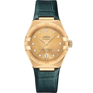Omega Constellation 29 mm, oro giallo su cinturino di pelle 131.53.29.20.58.001