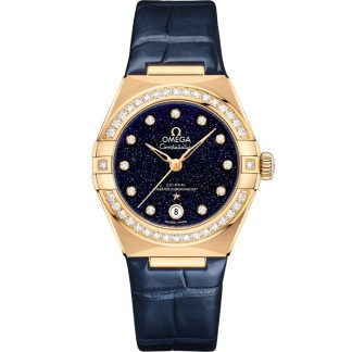 Omega Constellation 29 mm, oro giallo su cinturino di pelle 131.58.29.20.53.001