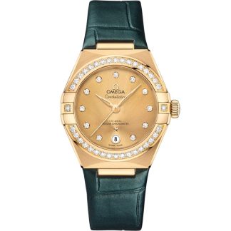 Omega Constellation 29 mm, oro giallo su cinturino di pelle 131.58.29.20.58.001