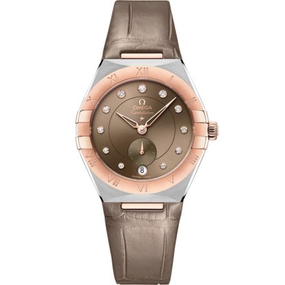 Omega Constellation 34 mm, acciaio-oro Sedna™ su cinturino di pelle 131.23.34.20.63.001