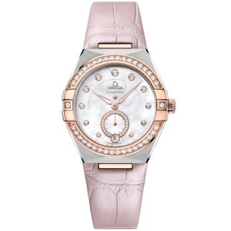 Omega Constellation 34 mm, acciaio-oro Sedna™ su cinturino di pelle 131.28.34.20.55.001