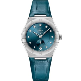 Omega Constellation 34 mm, acciaio su cinturino di pelle 131.13.34.20.53.001