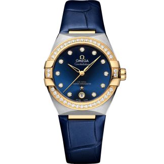 Omega Constellation 36 mm, acciaio-oro giallo su cinturino di pelle 131.28.36.20.53.001