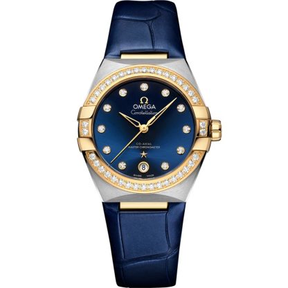 Omega Constellation 36 mm, acciaio-oro giallo su cinturino di pelle 131.28.36.20.53.001