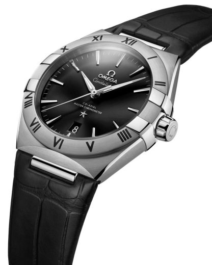 Omega Constellation 39 mm, acciaio su cinturino di pelle 131.13.39.20.01.001 - immagine 3