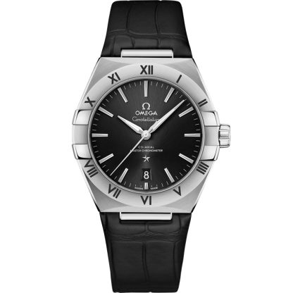 Omega Constellation 39 mm, acciaio su cinturino di pelle 131.13.39.20.01.001