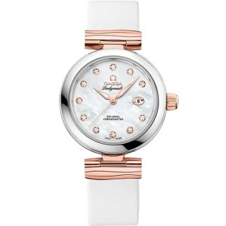 Omega De Ville Ladymatic 34 mm, acciaio-oro Sedna™ su cinturino di pelle 425.22.34.20.55.004