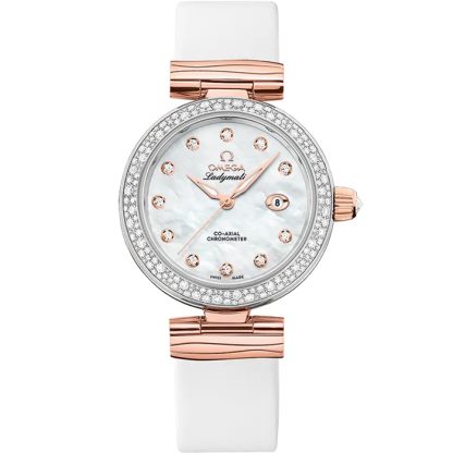 Omega De Ville Ladymatic 34 mm, acciaio-oro Sedna™ su cinturino di pelle 425.27.34.20.55.004