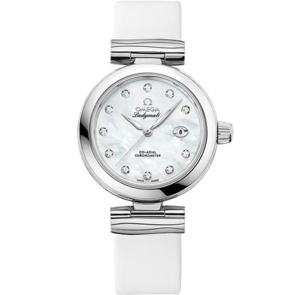 Omega De Ville Ladymatic 34 mm, acciaio su cinturino di pelle 425.32.34.20.55.002