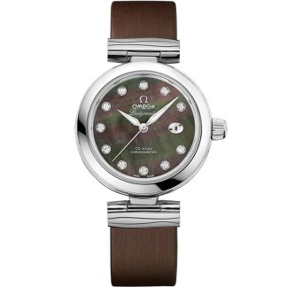 Omega De Ville Ladymatic 34 mm, acciaio su cinturino di pelle 425.32.34.20.57.004