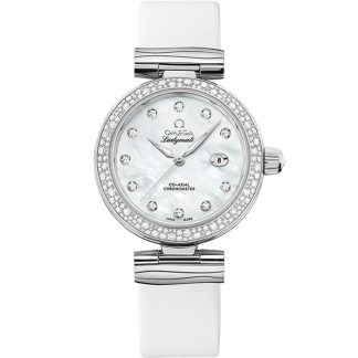 Omega De Ville Ladymatic 34 mm, acciaio su cinturino di pelle 425.37.34.20.55.002