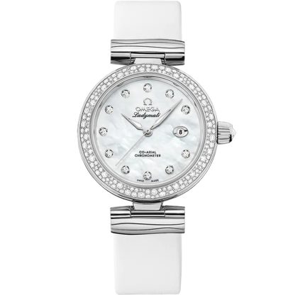Omega De Ville Ladymatic 34 mm, acciaio su cinturino di pelle 425.37.34.20.55.002