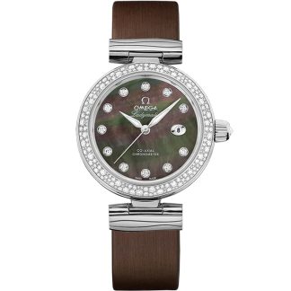 Omega De Ville Ladymatic 34 mm, acciaio su cinturino di pelle 425.37.34.20.57.004