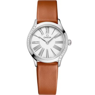Omega De Ville Mini Trésor 26 mm, acciaio su cinturino di pelle 428.17.26.60.04.004