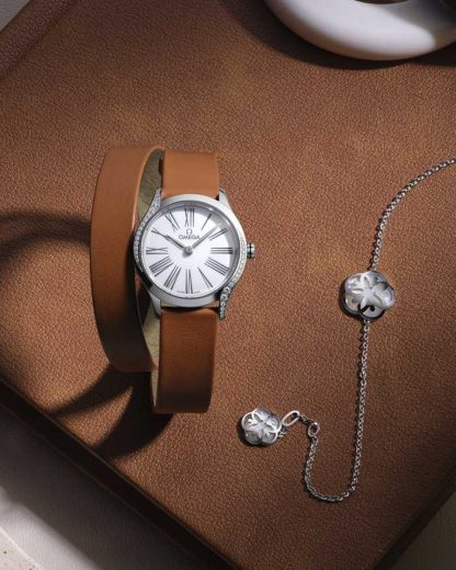 Omega De Ville Mini Trésor 26 mm, acciaio su pelle 428.17.26.60.04.005 - immagine 3