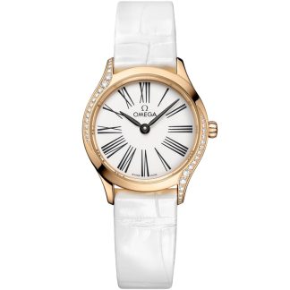 Omega De Ville Mini Trésor 26 mm, oro Moonshine™ su alligatore 428.58.26.60.04.001
