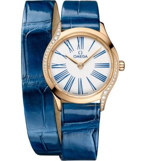 Omega De Ville Mini Trésor 26 mm, oro Moonshine™ su alligatore 428.58.26.60.04.002