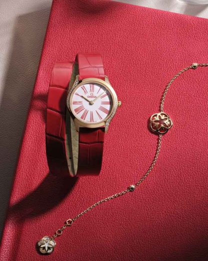 Omega De Ville Mini Trésor 26 mm, oro Moonshine™ su alligatore 428.58.26.60.04.003 - immagine 3