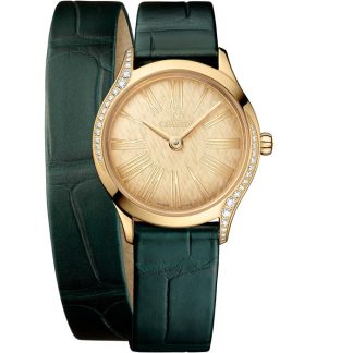Omega De Ville Mini Trésor 26 mm, oro Moonshine™ su alligatore 428.58.26.60.99.002