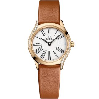 Omega De Ville Mini Trésor 26 mm, oro Moonshine™ su cinturino di pelle 428.57.26.60.04.004