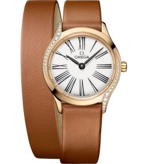 Omega De Ville Mini Trésor 26 mm, oro Moonshine™ su cinturino di pelle 428.57.26.60.04.005
