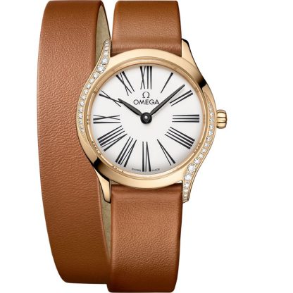 Omega De Ville Mini Trésor 26 mm, oro Moonshine™ su cinturino di pelle 428.57.26.60.04.005