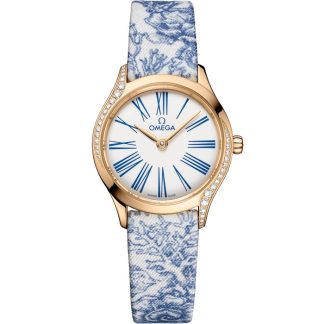 Omega De Ville Mini Trésor 26 mm, oro Moonshine™ su toile de jouy 428.57.26.60.04.001