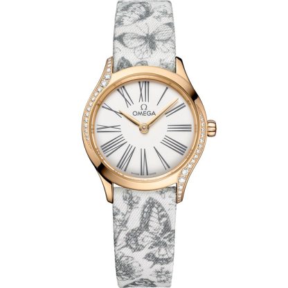 Omega De Ville Mini Trésor 26 mm, oro Moonshine™ su toile de jouy 428.57.26.60.04.002