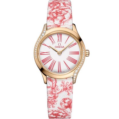 Omega De Ville Mini Trésor 26 mm, oro Moonshine™ su toile de jouy 428.57.26.60.04.003