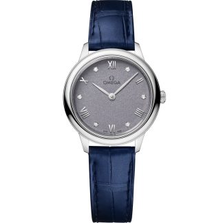 Omega De Ville Prestige 27,5 mm, acciaio su cinturino di pelle 434.13.28.60.53.001
