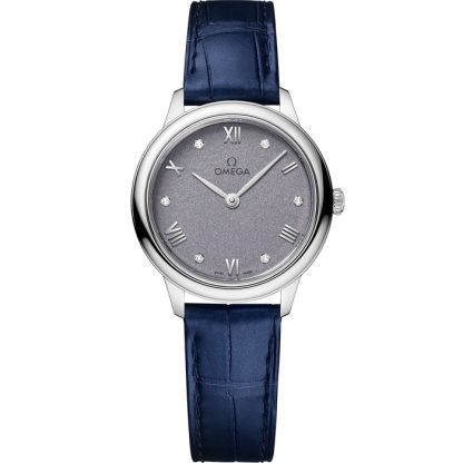 Omega De Ville Prestige 27,5 mm, acciaio su cinturino di pelle 434.13.28.60.53.001