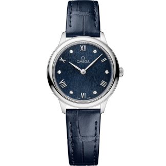 Omega De Ville Prestige 27,5 mm, acciaio su cinturino di pelle 434.13.28.60.53.002
