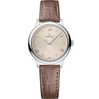 Omega De Ville Prestige 27,5 mm, acciaio su cinturino di pelle 434.13.28.60.59.001