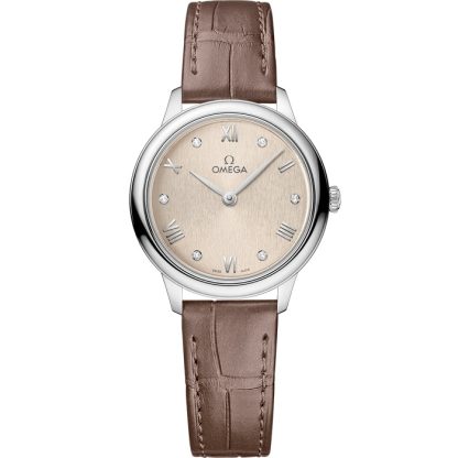 Omega De Ville Prestige 27,5 mm, acciaio su cinturino di pelle 434.13.28.60.59.001