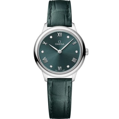 Omega De Ville Prestige 27,5 mm, acciaio su cinturino di pelle 434.13.28.60.60.001
