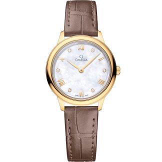 Omega De Ville Prestige 27,5 mm, oro giallo su cinturino di pelle 434.53.28.60.55.002