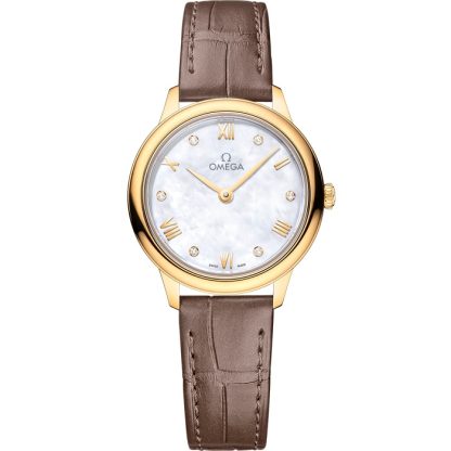 Omega De Ville Prestige 27,5 mm, oro giallo su cinturino di pelle 434.53.28.60.55.002