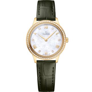 Omega De Ville Prestige 27,5 mm, oro giallo su cinturino di pelle 434.58.28.60.55.002