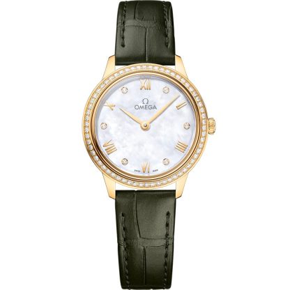 Omega De Ville Prestige 27,5 mm, oro giallo su cinturino di pelle 434.58.28.60.55.002