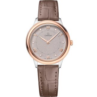 Omega De Ville Prestige 30 mm, acciaio-oro Sedna™ su cinturino di pelle 434.23.30.60.52.001