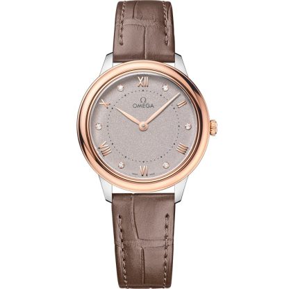 Omega De Ville Prestige 30 mm, acciaio-oro Sedna™ su cinturino di pelle 434.23.30.60.52.001