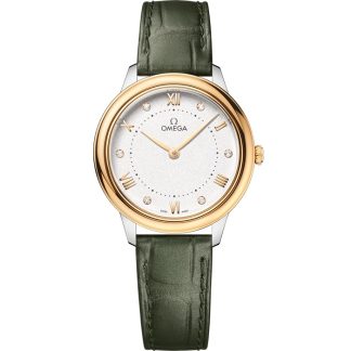 Omega De Ville Prestige 30 mm, acciaio-oro giallo su cinturino di pelle 434.23.30.60.52.002