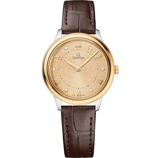 Omega De Ville Prestige 30 mm, acciaio-oro giallo su cinturino di pelle 434.23.30.60.58.001