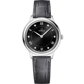 Omega De Ville Prestige 30 mm, acciaio su cinturino di pelle 434.13.30.60.51.001